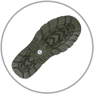 Außensohle von Militärstiefeln