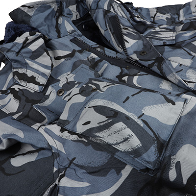 Militärjacke Blaue Tasche mit Druckknopfverschluss